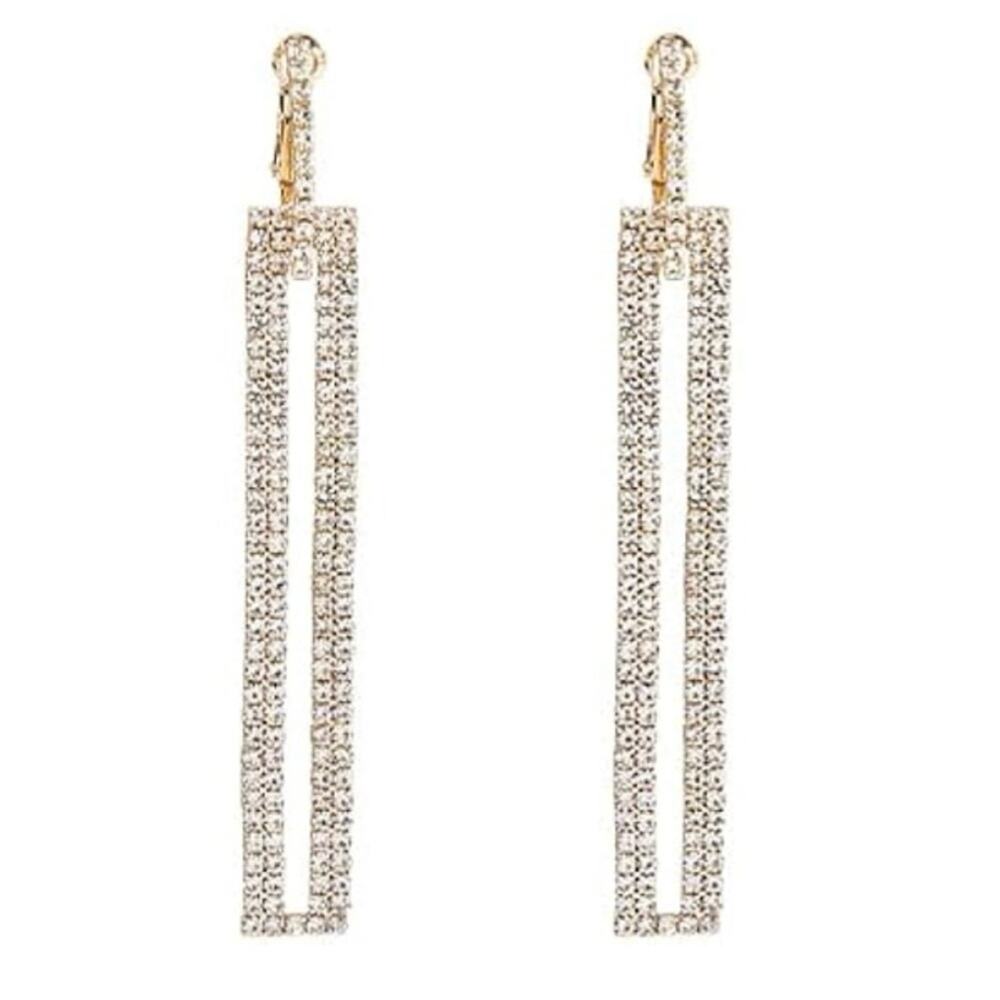 Rhinestone Rose Gold Drop Earrings